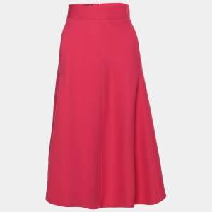 Gucci Pink Silk/Wool Blend Midi Skirt M