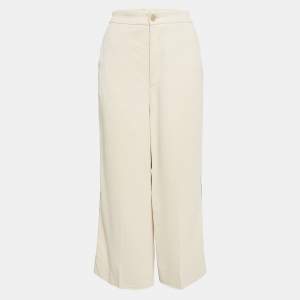 Gucci Cream Crepe Contrast Tape Detail Trousers L