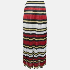 Gucci Multicolor Strip Lurex Knit Maxi Skirt M