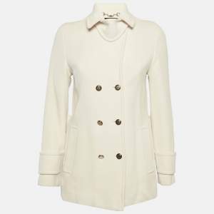 Gucci Cream Wool Double Breasted Coat M