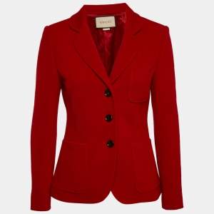 Gucci Red Wool Regular Fit Single Breasted Blazer S