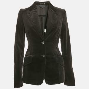 Gucci Black Velvet Single Breasted Blazer S