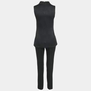 Gucci Black Jacquard Wool and Silk Top and Pants Set S