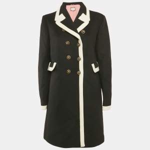 Gucci Black Wool Felt Double Breasted Coat L