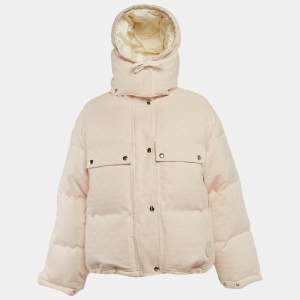 Gucci Pink GG Cotton Canvas Puffer Jacket S