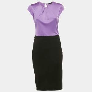 Gucci Purple/Black Jersey Cap Sleeve Short Dress M