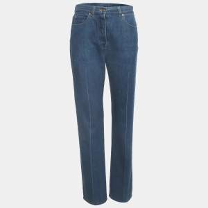 Pre Owned Gucci Blue Denim Horse Bit Detail Jeans M Waist 27"