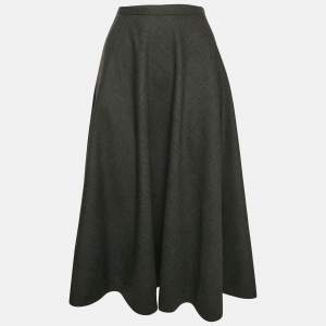 Gucci Dark Grey Wool Zari 2 Midi Skirt M