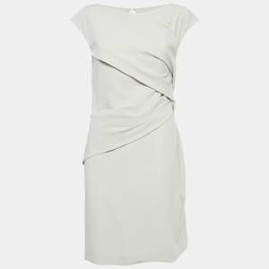 Gucci Beige Stretch Crepe Draped Mini Dress M