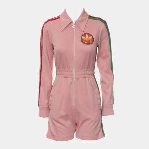 Gucci Multicolor Cotton Adidas Logo Long-Sleeve Zip Romper