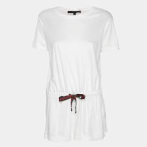Gucci White Modal Web Belt Top L
