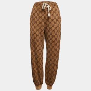 Gucci Brown GG Print Jersey Jogger Pants L