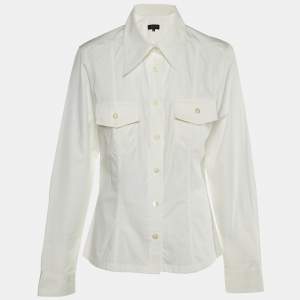 Gucci White Cotton Double Pocket Shirt L
