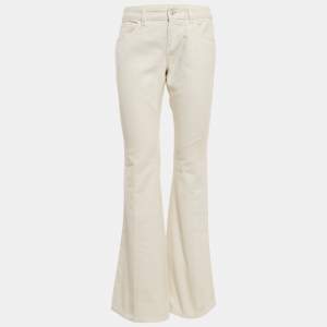 Pre Owned Gucci White Denim Flared Jeans M Waist 30"