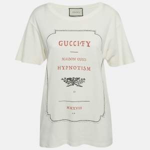 Gucci Cream Hypnotism Print Jersey T-Shirt XS