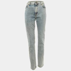 Gucci Blue Washed Denim High Rise Jeans L Waist 33"