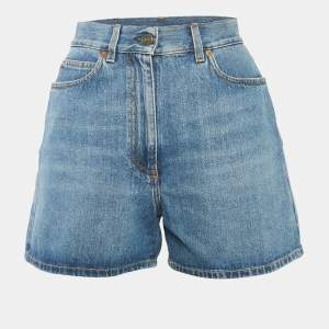 Gucci Blue Denim Horsebit Detail Short M Waist 27"