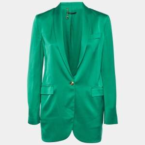 Gucci Green Satin Single Breasted Blazer M