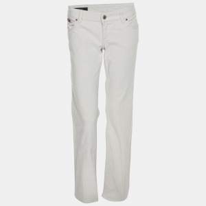Gucci Off White Denim Wide Leg Pants M