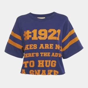 Pre Owned Gucci Blue Jersey Jersey 1921 L'Aveugle Par Amour T-Shirt XS