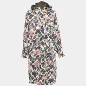 Gucci X North Face Multicolor Floral Print Synthetic Hooded Trench Coat  S