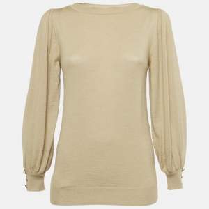 Gucci Camel Brown Wool Knit Sweatshirt S