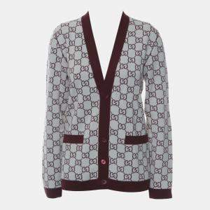 Pre Owned Gucci GG Reversible Knitted Cardigan