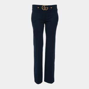 Pre Owned Gucci GG Flared Blue Trousers