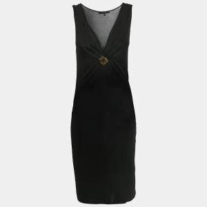 Pre Owned Gucci Black Jersey Detail Metal Detail Short Dress S