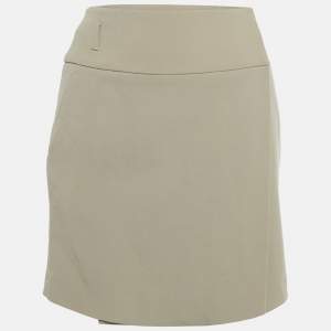 مملوكة مسبقًا Gucci Beige Gabardine Mini Wrap Skirt S