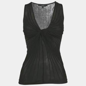 مملوكة مسبقًا توب غووتشي أسود جيرسيه بلا أكمام مقاس صغير - سمول