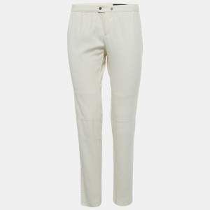 مملوكة مسبقًا بنطلون غوتشي ضيق قطن مطاطي لون كريم مقاس خصر 31 بوصة