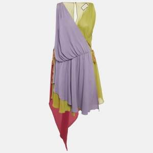 مملوكة مسبقًا Gucci Multicolor Layered Silk Mini Dress M