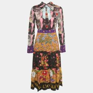 مملوكة مسبقًا Gucci Multicolor Printed Silk Midi Dress S