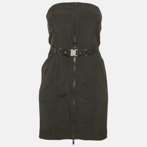 مملوكة مسبقًا Gucci Black Silk Blend Strapless Mini Dress S