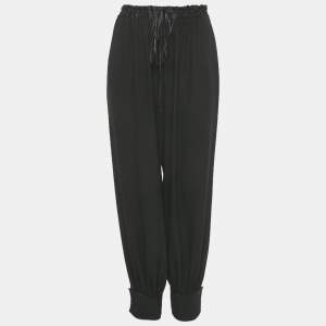 مملوكة مسبقًا Gucci Black Silk Elastic Waist Pants L