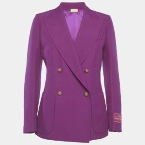 Pre Owned Gucci Creations Original Pink Crepe Double Breasted Blazer S