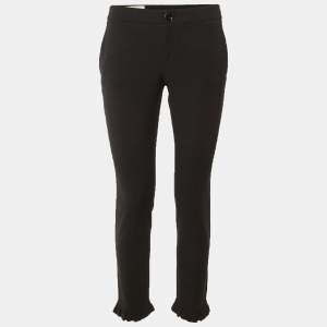 Pre Owned بنطلون غوتشي أسود مطاطي بحافة مكشكشة مقاس صغير (سمول)