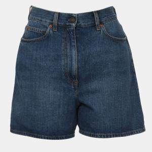 Pre Owned شورت غوتشي دِنيم بتفاصيل شِكامة الحصان