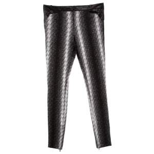 Gucci Metallic Argyle Patterned Lurex Knit Skinny Pants S