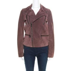 Gucci Dull Purple Suede Biker Jacket S