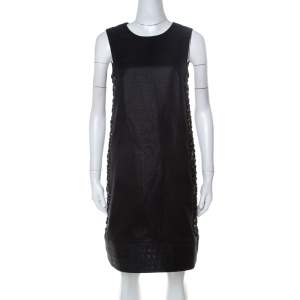 Gucci Black Cotton Silk Blend Embellished Sleeveless Dress S