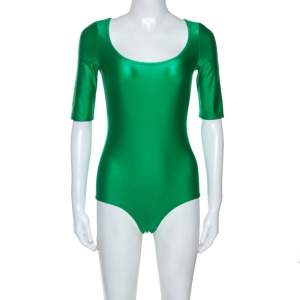 Gucci Green Shiny Jersey Bodysuit S