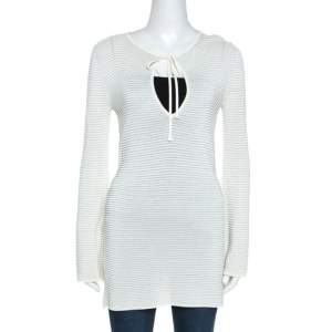 Gucci Cream Lurex Knit Tunic Top S
