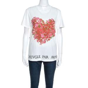 Gucci White Cotton Floral Corsage Print T-Shirt S