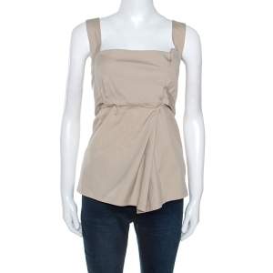 Gucci Beige Cotton Sleeveless Top M