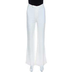 Gucci Off White Crepe Flared Pants S
