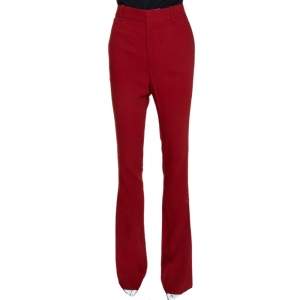 Gucci Maroon Stretch Wool Flared Pants M