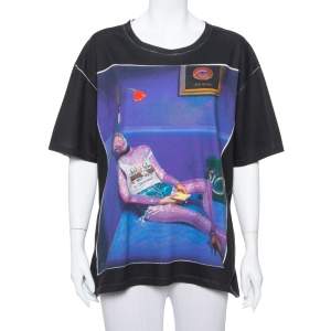 Gucci Black Ignasi Monreal Print Cotton Crew Neck T Shirt XL