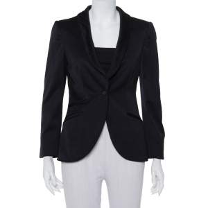 Pre Owned Gucci Midnight Blue Wool Button Front Blazer M